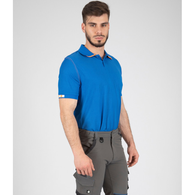 Werkpolo Beven blauw/oranje - Nine Worths by North Ways