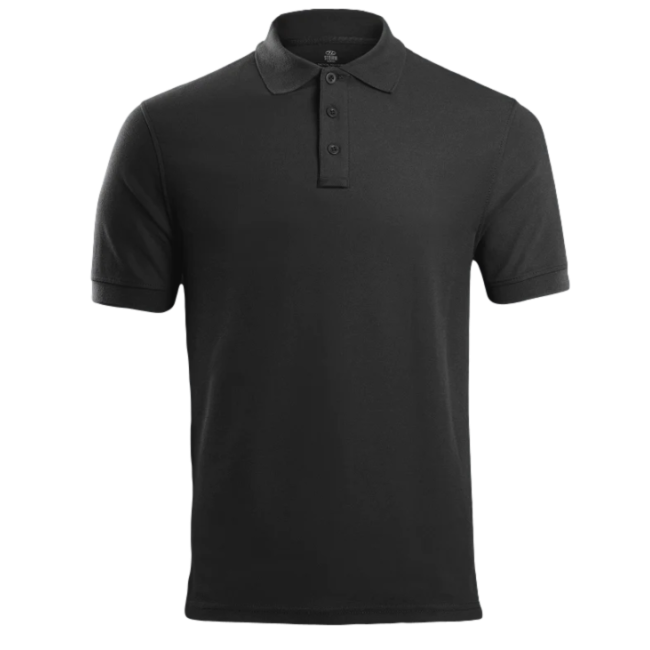 Polo tactique STOIRM polycoton noir - Highlander