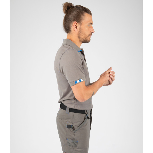 Werkpolo Beven grijs/blauw - Nine Worths by North Ways