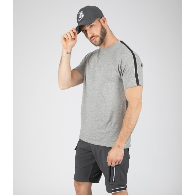 Werk T-shirt korte mouwen Luka grijs gemêleerd - Nine Worths by North Ways