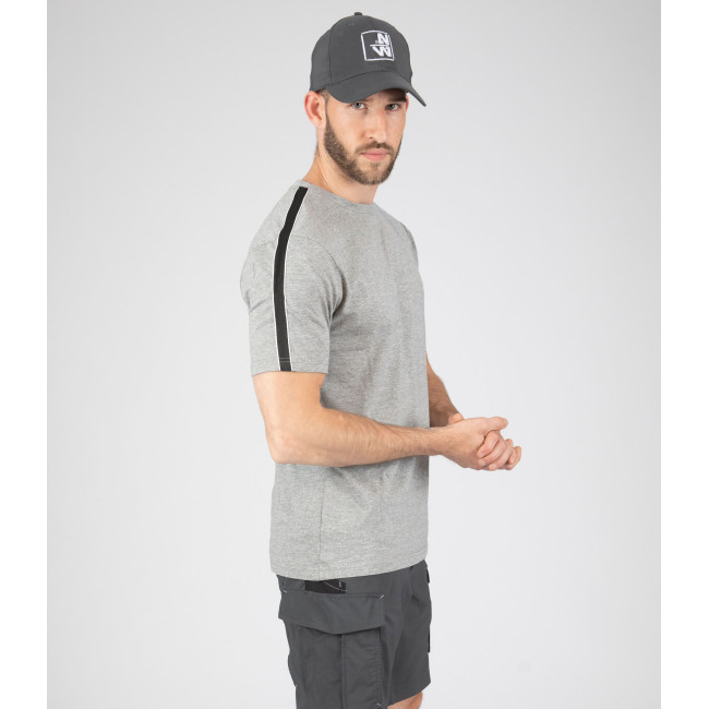 Arbeits-T-Shirt mit kurzen Ärmeln Luka grau meliert - Nine Worths by North Ways