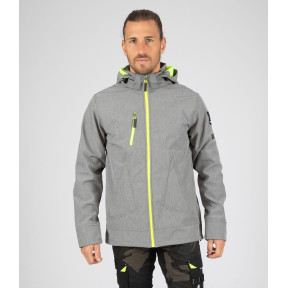 Veste softshell Borel gris chiné et jaune fluo - Nine Worths by North Ways