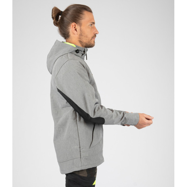 Veste softshell Borel gris chiné et jaune fluo - Nine Worths by North Ways