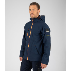 Softshell-Jacke Borel marineblau und neonorange - Nine Worths by North Ways