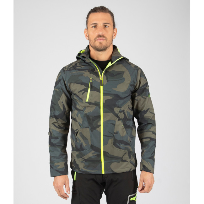 Veste softshell Borel woodland et jaune fluo - Nine Worths by North Ways