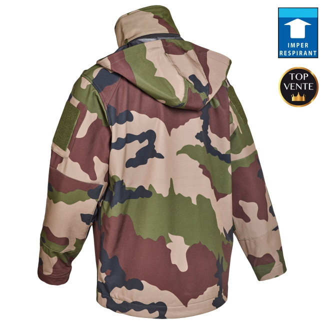 Softshell-Jacke Camo CE mit wasserdichten Reißverschlüssen - Patrol Equipements