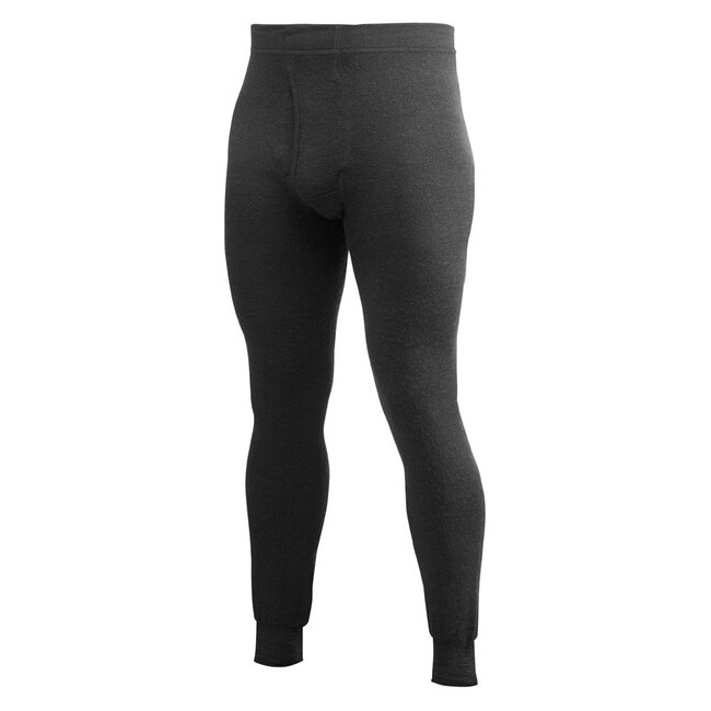 Lange onderbroek met rits Johns 400 zwart - Woolpower