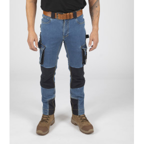 Pantalon de travail multipoches Neo bleu lavé - North Ways