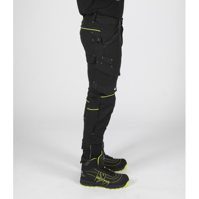 Werkbroek SACHA zwart/geel - North Ways