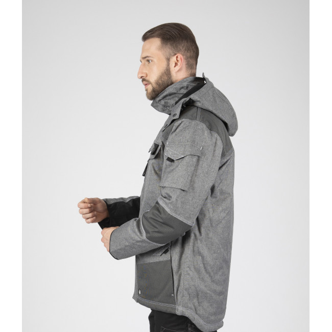 PARKA DE TRAVAIL GUILLAUMET GRIS CHINÉ / NOIR - Nine Worths by North Ways