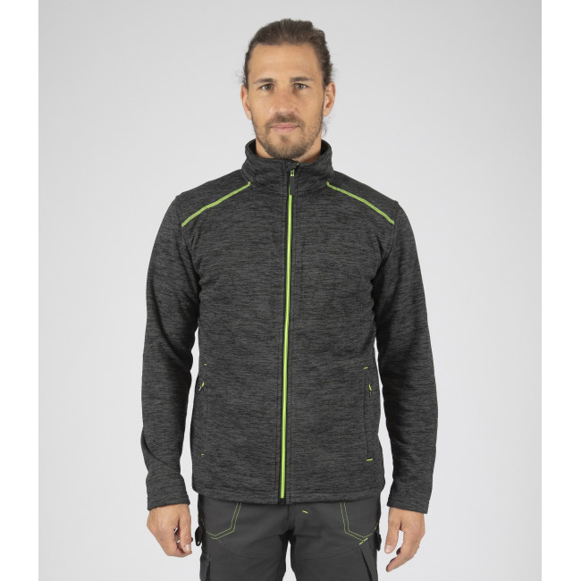 GILET ZIPPE LENNY GRIS CHINE ET JAUNE FLUO - Nine Worths by North Ways