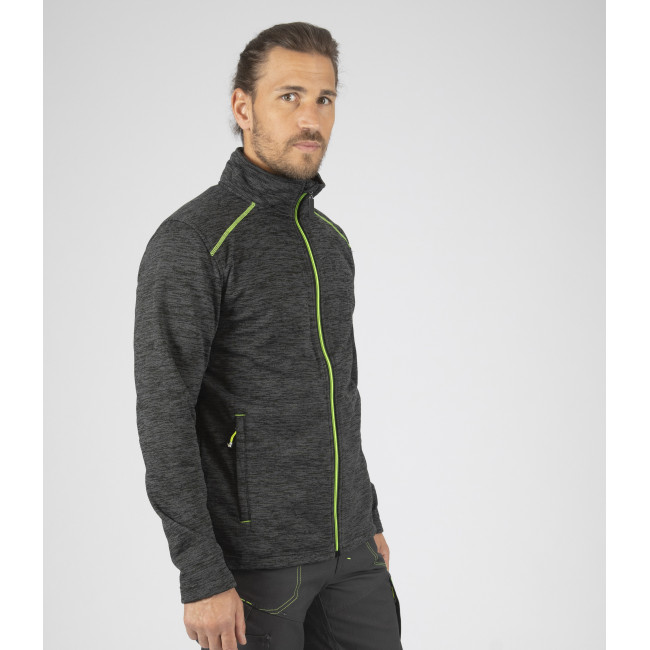 GILET ZIPPE LENNY GRIS CHINE ET JAUNE FLUO - Nine Worths by North Ways