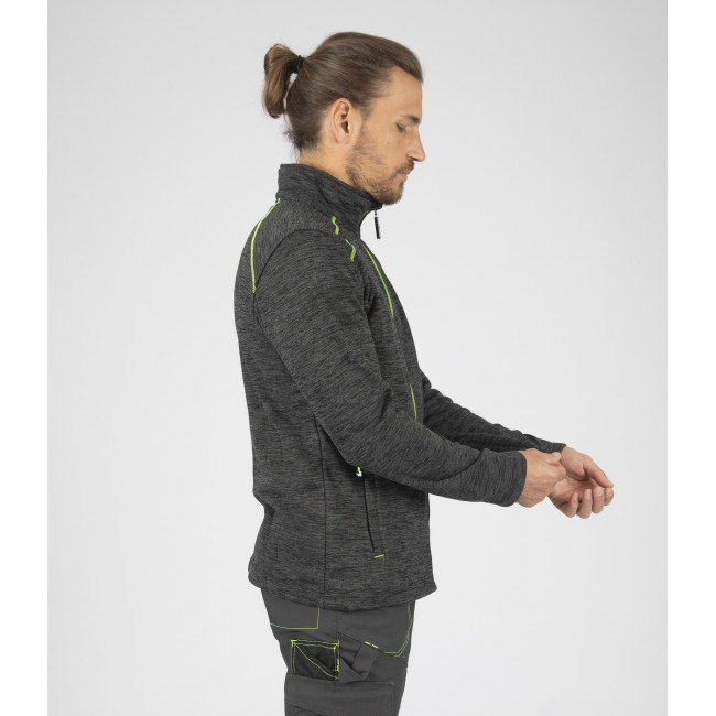GILET ZIPPE LENNY GRIS CHINE ET JAUNE FLUO - Nine Worths by North Ways