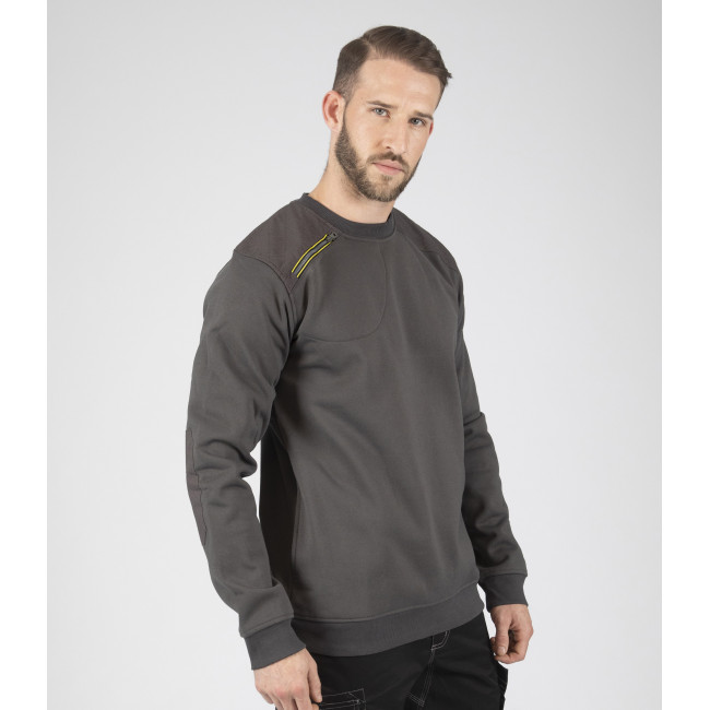 SWEATSHIRT MIT RUNDHALS LEON GRAU - Nine Worths by North Ways