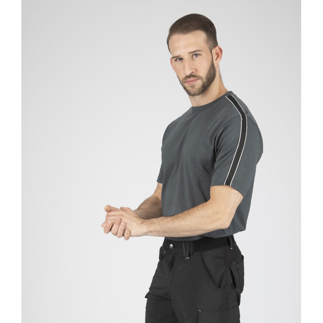 Kurzarm-Arbeitsshirt Luka anthrazit - Nine Worths by North Ways
