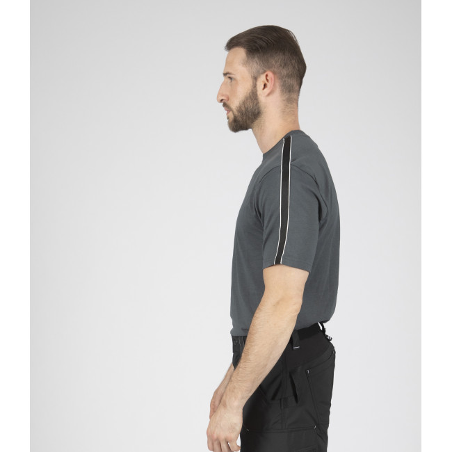 Kurzarm-Arbeitsshirt Luka anthrazit - Nine Worths by North Ways