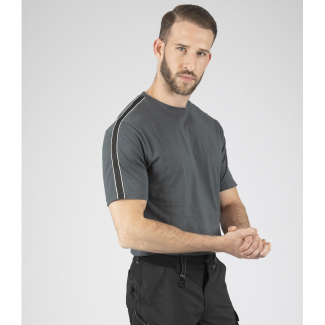 T-shirt de travail à manches courtes Luka anthracite - Nine Worths by North Ways