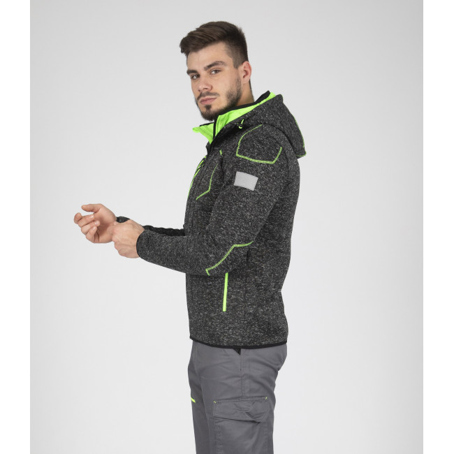 VESTE LYNX NOIR CHINE ET VERT - North Ways