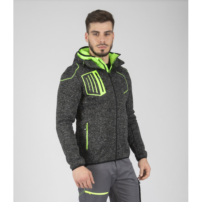 VESTE LYNX NOIR CHINE ET VERT - North Ways