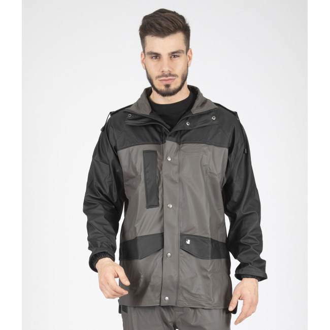 VESTE DE PLUIE DE TRAVAIL MORAY GRIS / NOIR - Nine Worths by North Ways