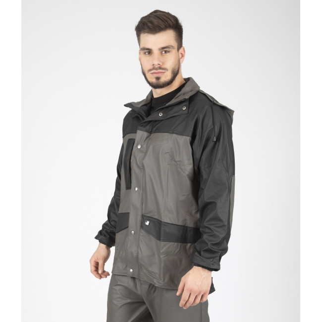 VESTE DE PLUIE DE TRAVAIL MORAY GRIS / NOIR - Nine Worths by North Ways