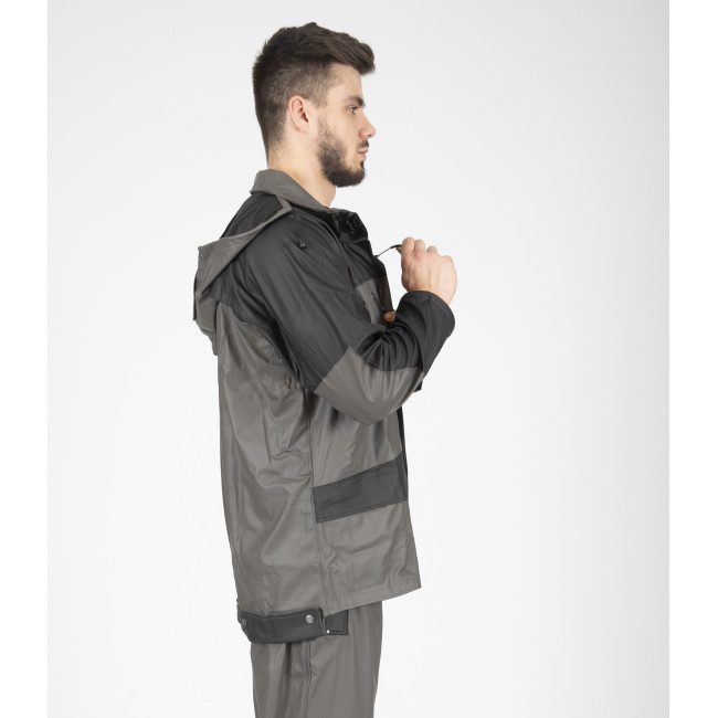 VESTE DE PLUIE DE TRAVAIL MORAY GRIS / NOIR - Nine Worths by North Ways