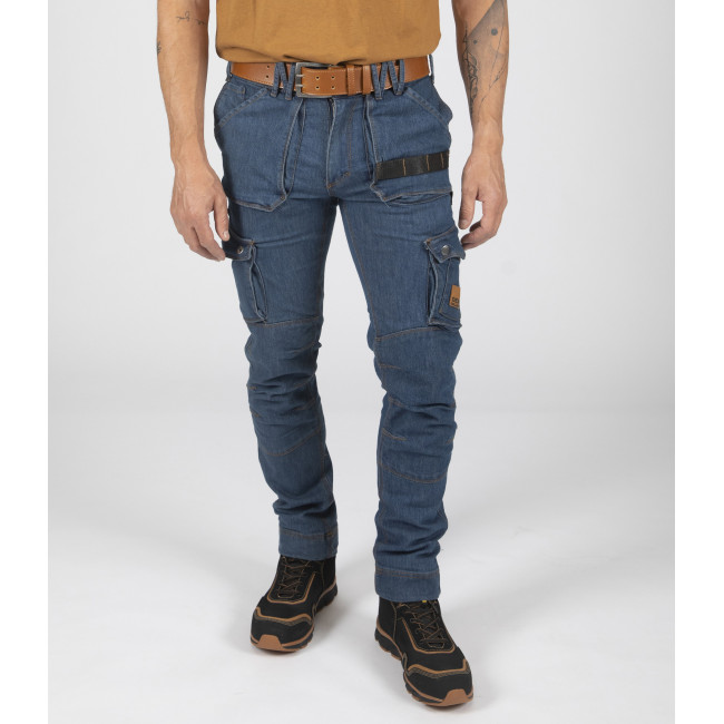 Pantalon de travail multipoches Usain bleu - Nine Worths by North Ways