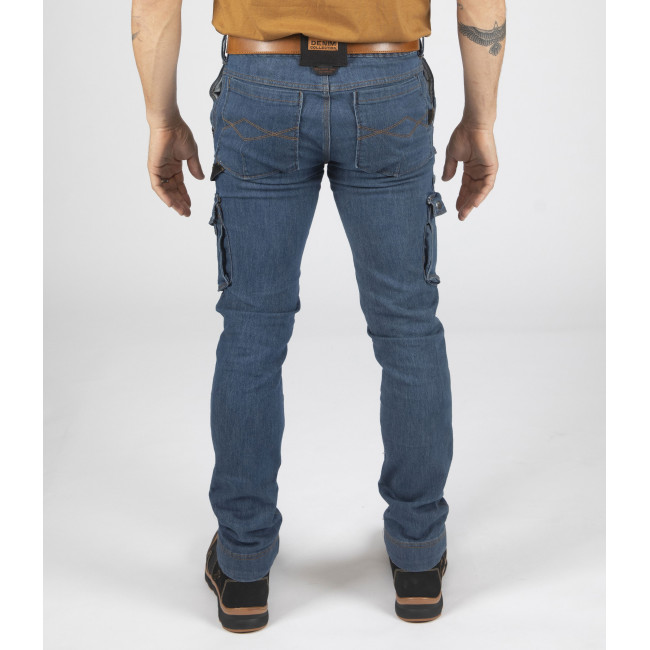Pantalon de travail multipoches Usain bleu - Nine Worths by North Ways