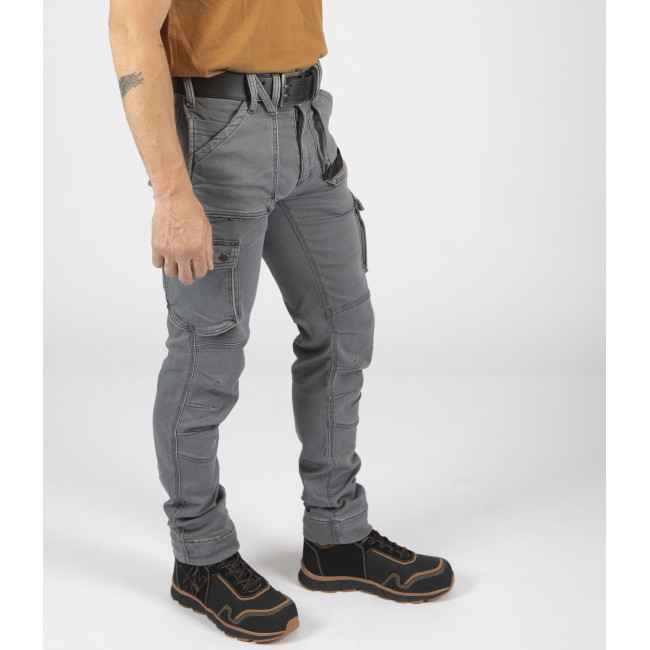 Arbeitshose mit vielen Taschen Usain grau - Nine Worths by North Ways