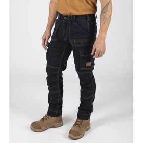 Pantalon de travail multipoches en jean Usain - Nine Worths by North Ways