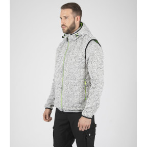 GILET SANS MANCHE MATELASSE TEDDY GRIS CHINE ET VERT FLUO - Nine Worths by North Ways