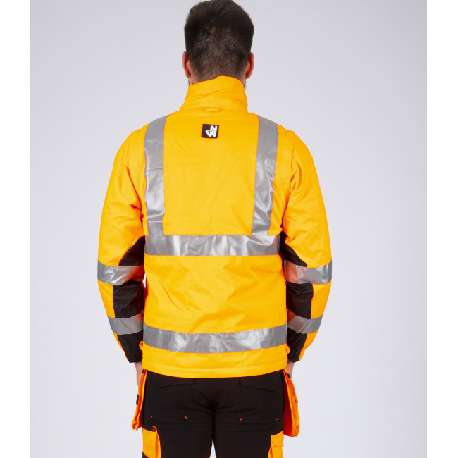 PARKA ROBOCZA WYSOKIEJ WIDOCZNOŚCI WELLINGTON POMARAŃCZOWA FLUO - Nine Worths by North Ways