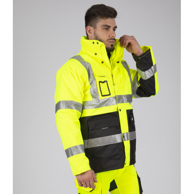 PARKA ROBOCZA WYSOKIEJ WIDOCZNOŚCI WELLINGTON ŻÓŁTY FLUO - Nine Worths by North Ways