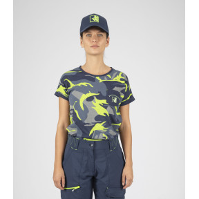 T-shirt manches courtes Cherry marine/jaune fluo - North Ways