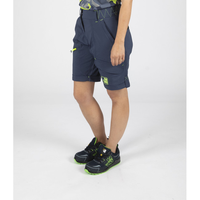 Bermuda de travail femme Sharon marine/jaune fluo - Nine Worths by North Ways