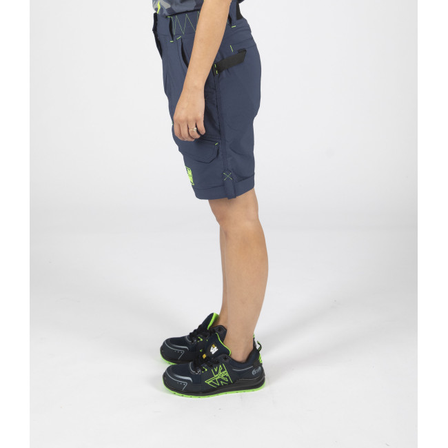 Dames werkbermuda Sharon marine/fluogeel - Nine Worths by North Ways