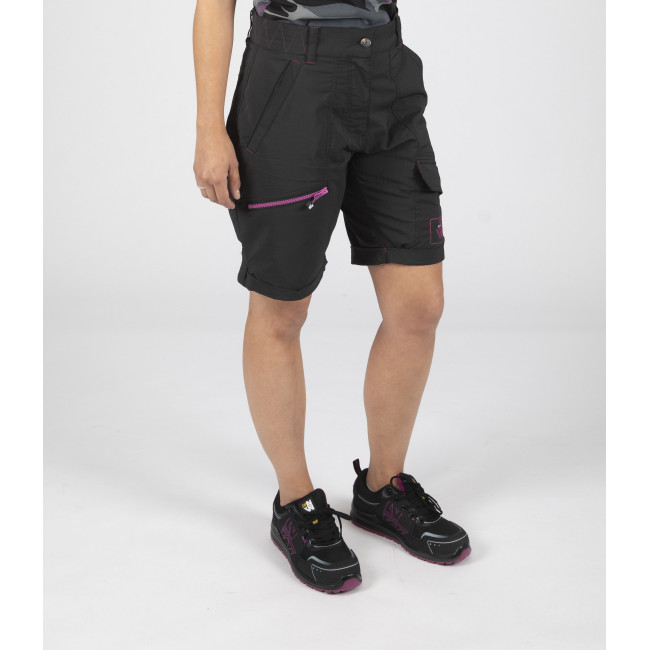 Bermuda de travail femme Sharon noir/fushia - Nine Worths by North Ways
