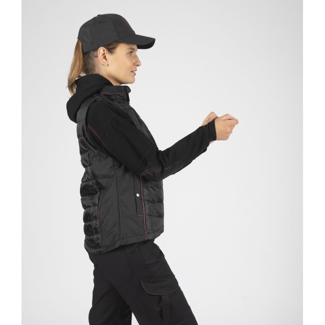 Mouwloze werkdonsjack voor dames Constance zwart - Nine Worths by North Ways