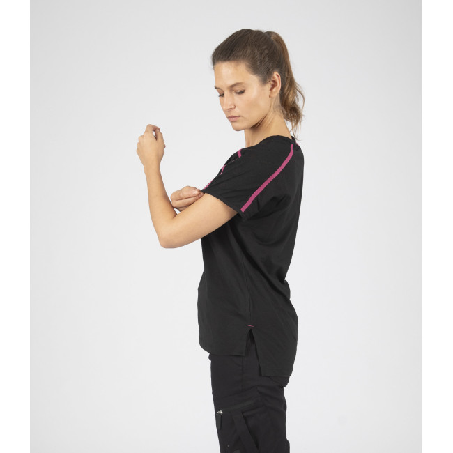 T-shirt manches courtes Mia noir/fushia - Nine Worths by North Ways