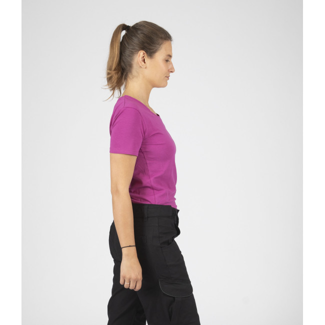 T-SHIRT MANCHES COURTES DE TRAVAIL ROMANE FUSHIA - Nine Worths by North Ways