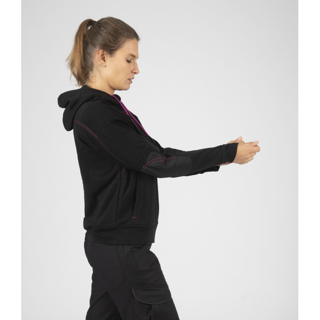 Werkgilet voor dames Uma zwart/fuchsia - Nine Worths by North Ways