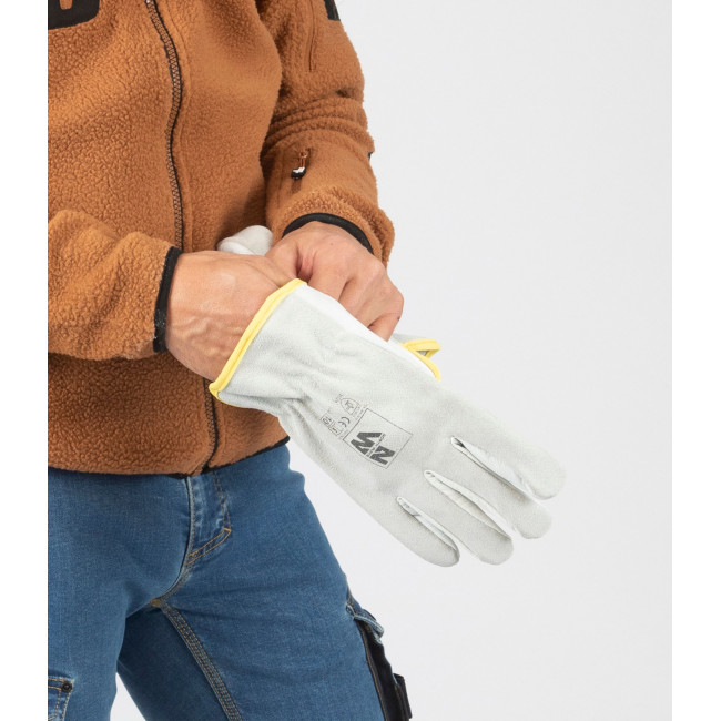 Leren beschermingshandschoenen Jimmy wit - Nine Worths by North Ways