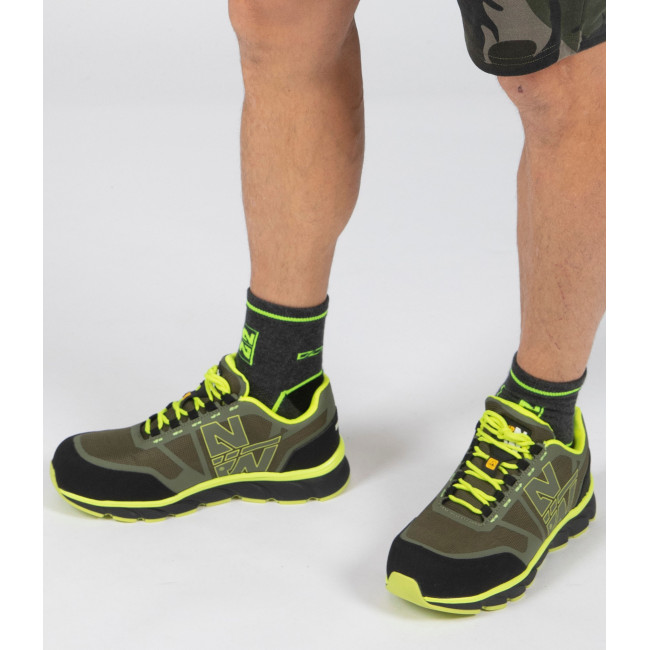 Buty bezpieczeństwa Justin S1P SRC khaki/żółty fluo - Nine Worths by North Ways