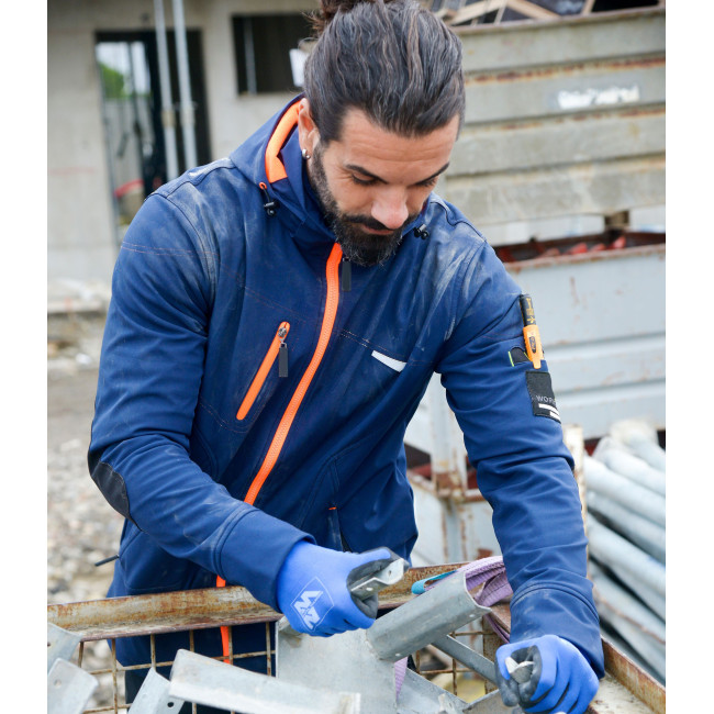 Veste softshell Borel marine et orange fluo - Nine Worths by North Ways