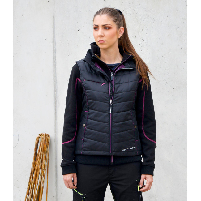 Mouwloze werkdonsjas voor dames Constance zwart - North Ways