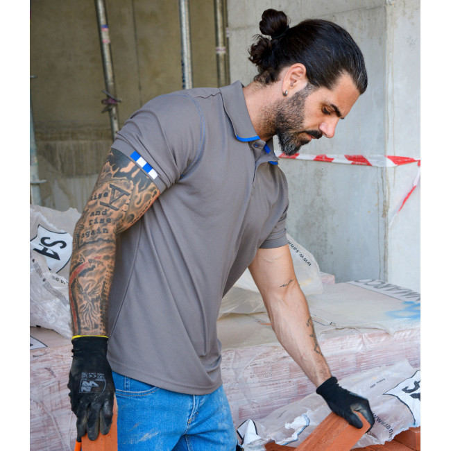 Polo de travail Beven gris/bleu - Nine Worths by North Ways
