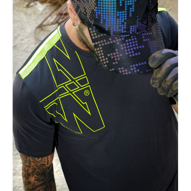 T-shirt de travail à manches courtes Peter anthracite/jaune fluo - Nine Worths by North Ways