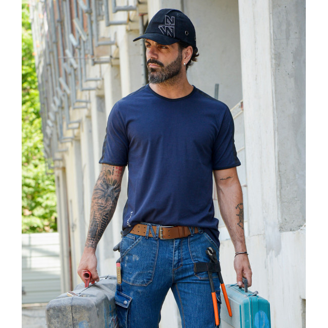 Herren-Kurzarm-T-Shirt Andy blau - Nine Worths by North Ways