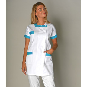 Tunique médicale Femme polycoton BERNY Blanc/Atoll - SNV