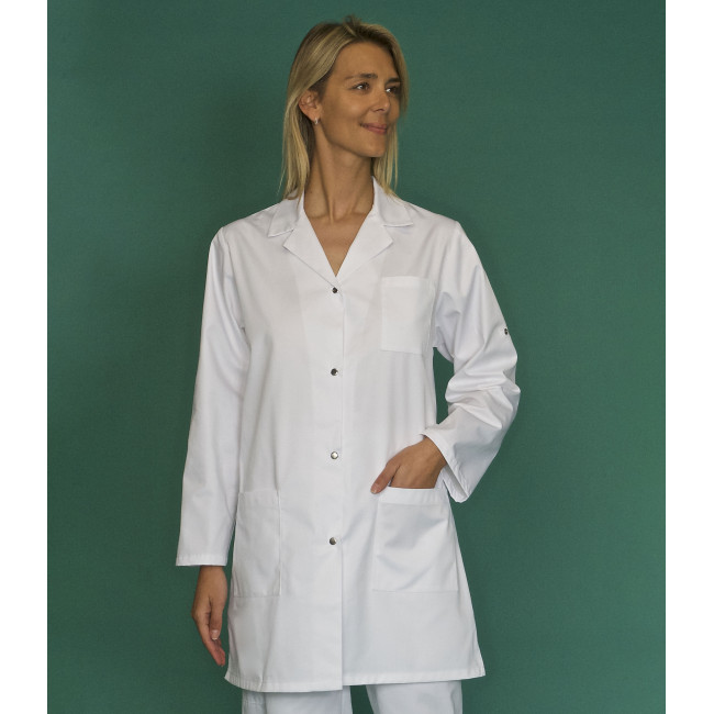 Blouse de travail femme en coton Britney MR blanc - SNV